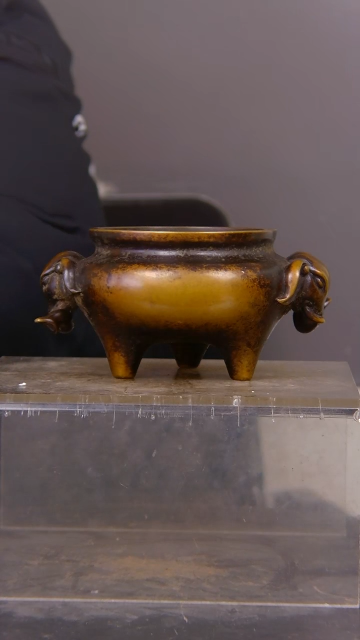 凡**哥山水铜缘紫铜香炉结缘1111