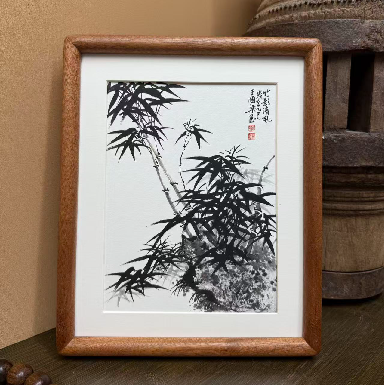 《竹影清风》21×27花鸟装饰画