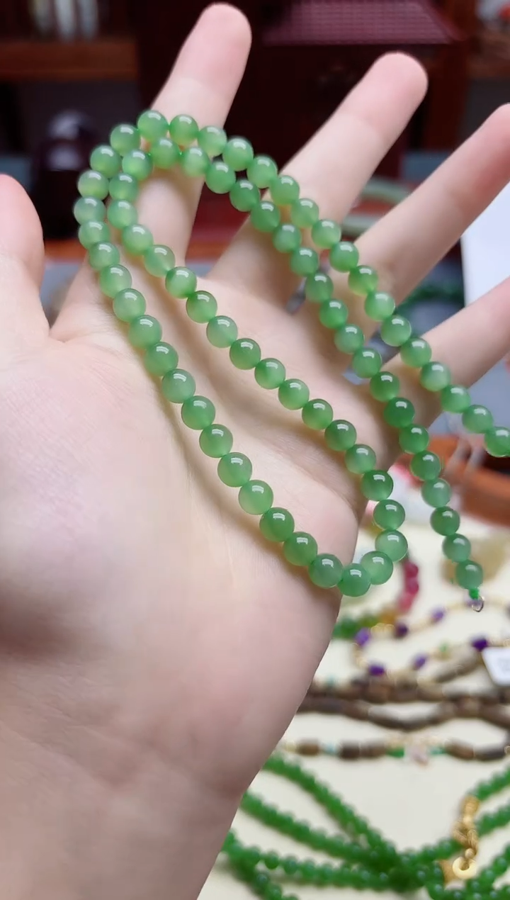 和田玉18K金镶嵌颈饰18K金碧玉项链XY