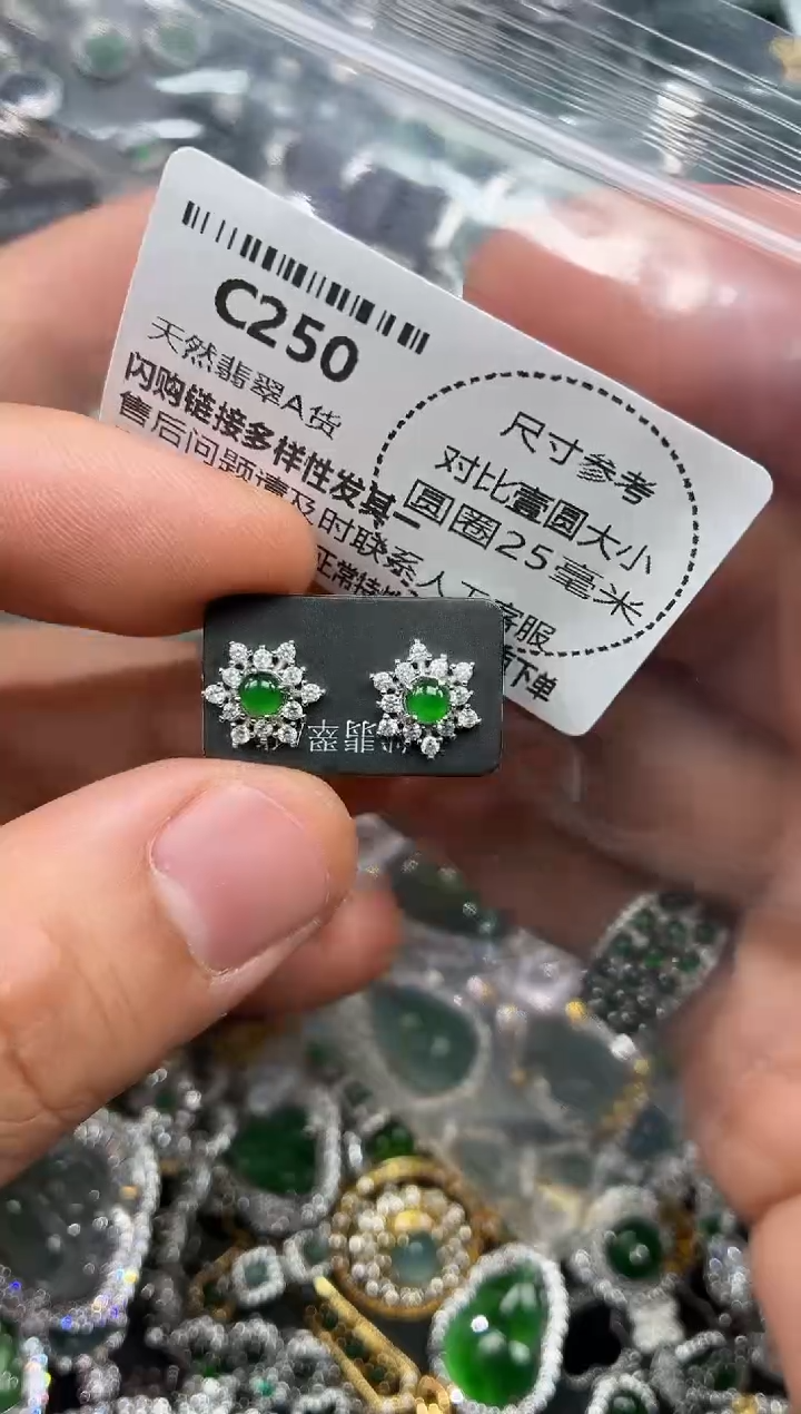 颈饰未镶嵌翡翠C250耳钉