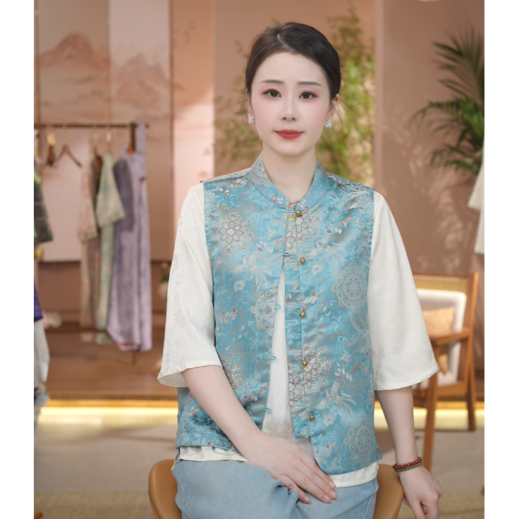 《 金坛凤-马夹》新中式提花国风时尚休闲双面穿气质百搭马夹
