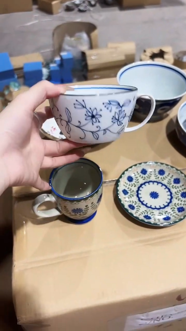 陶瓷线唐草早餐杯一个