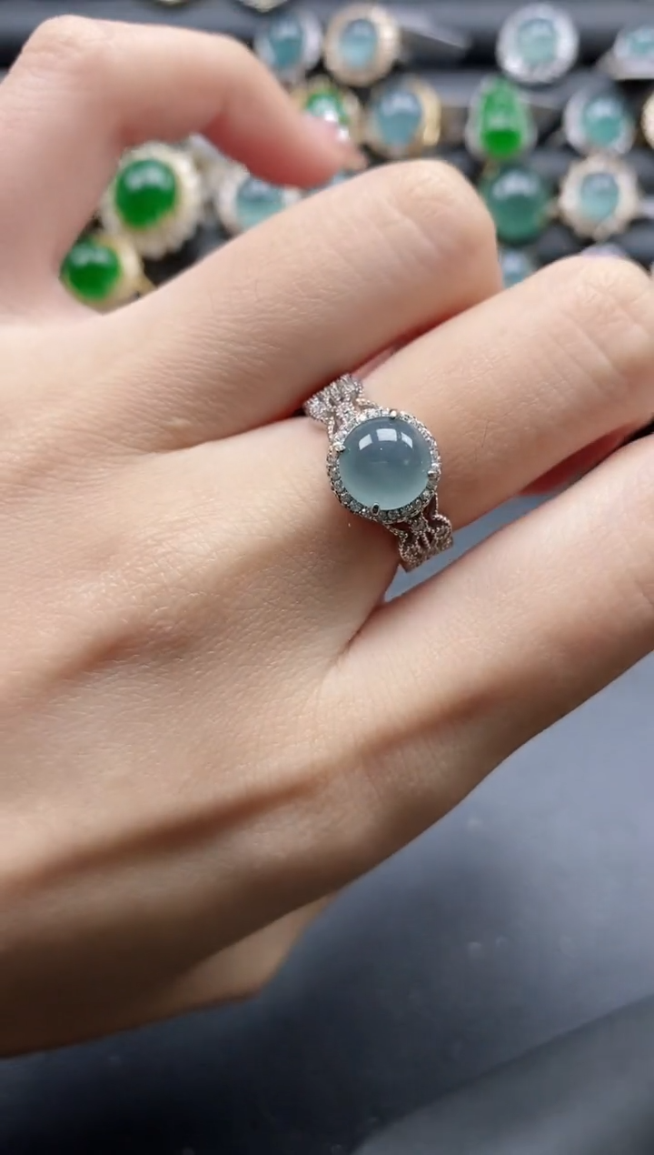 【闪购商品】翡翠戒指银S925镶嵌1111