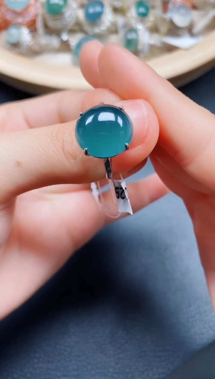 【闪购商品】翡翠戒指银S925镶嵌翡翠