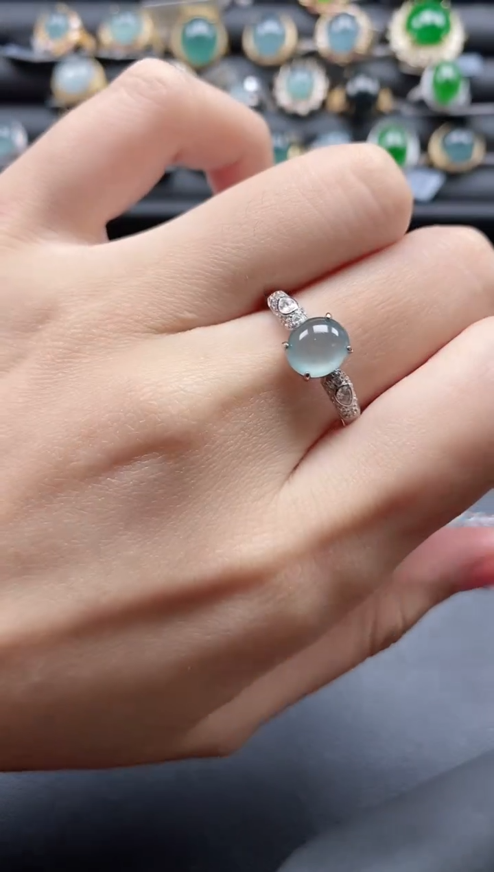 【闪购商品】翡翠戒指银S925镶嵌1111