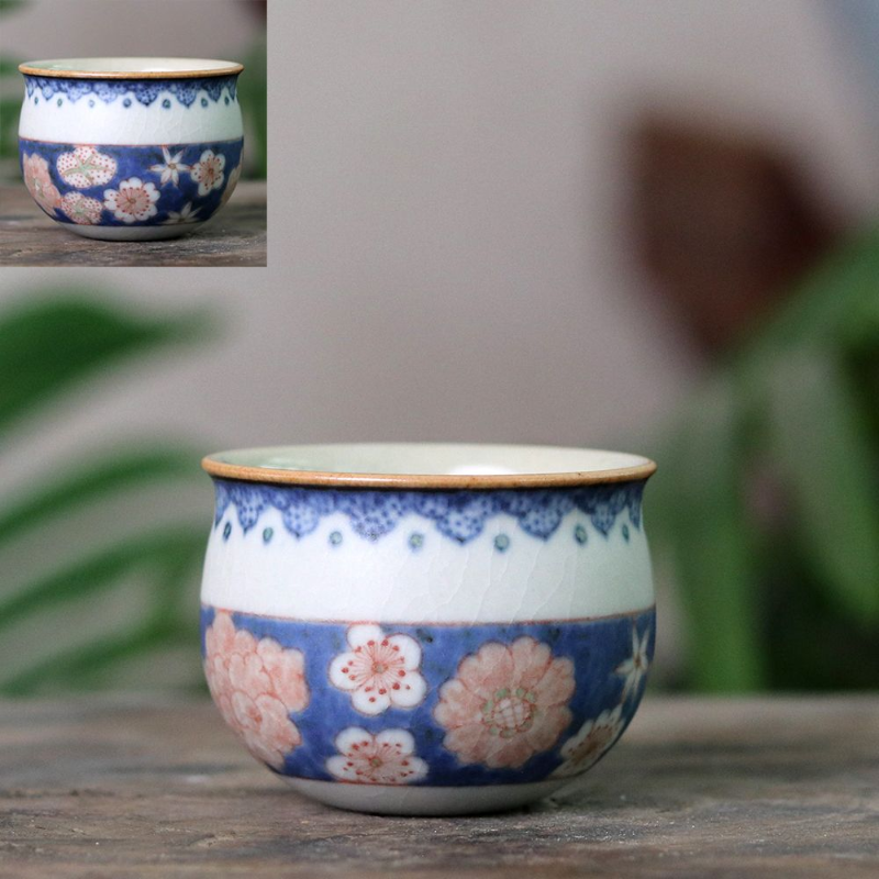 【朴云堂】釉下万花小罗汉杯（F-70）