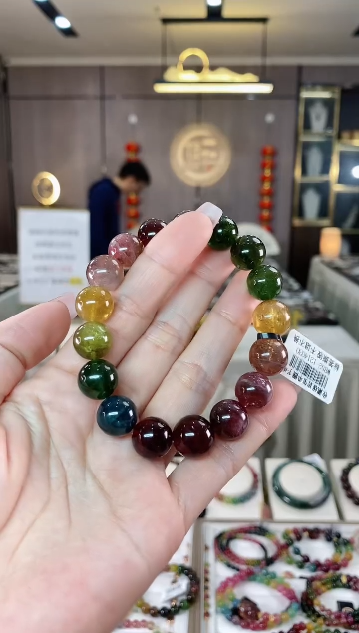 【闪购商品】碧玺单圈手串12mm+未镶嵌（多样性发一条）hon