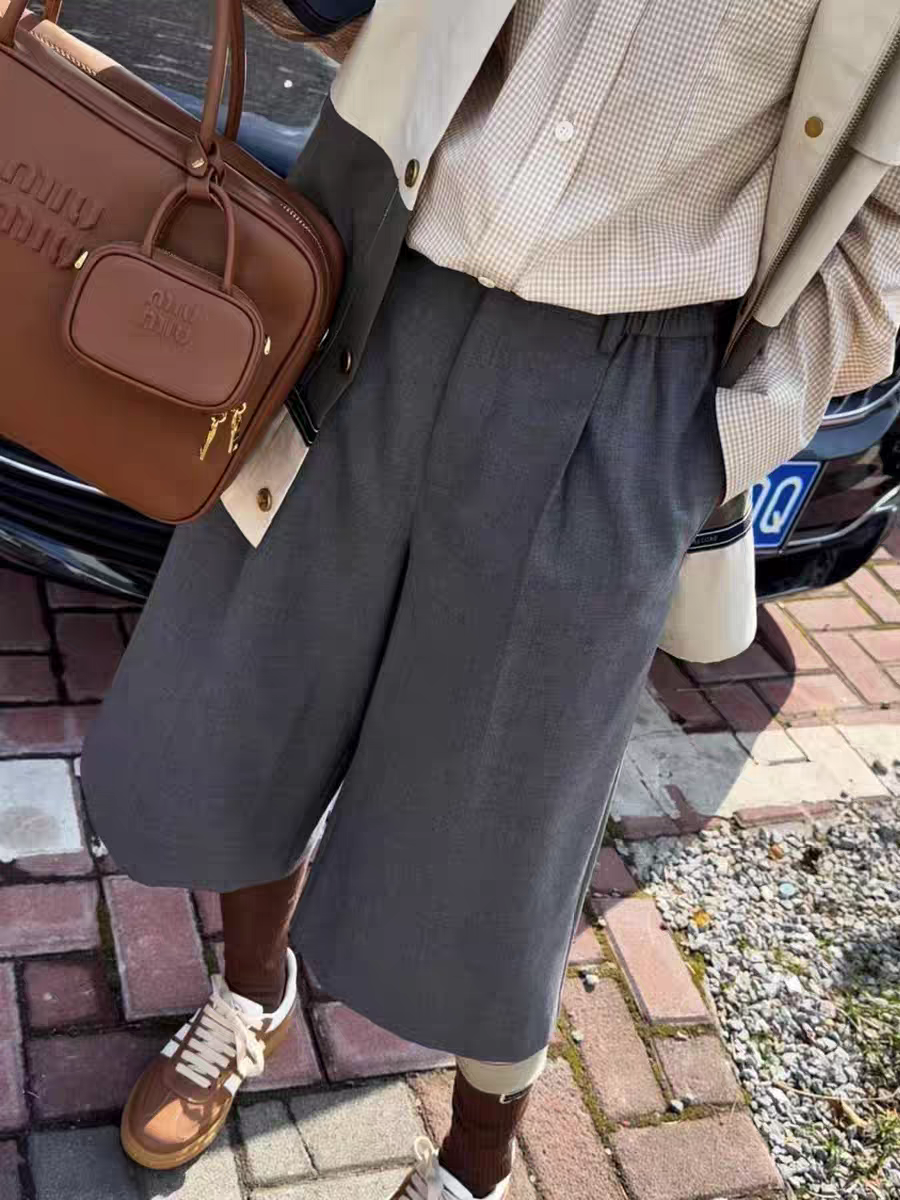 Journal Record|AW25早春新款 设计师品牌高腰宽松阔腿直筒七分裤