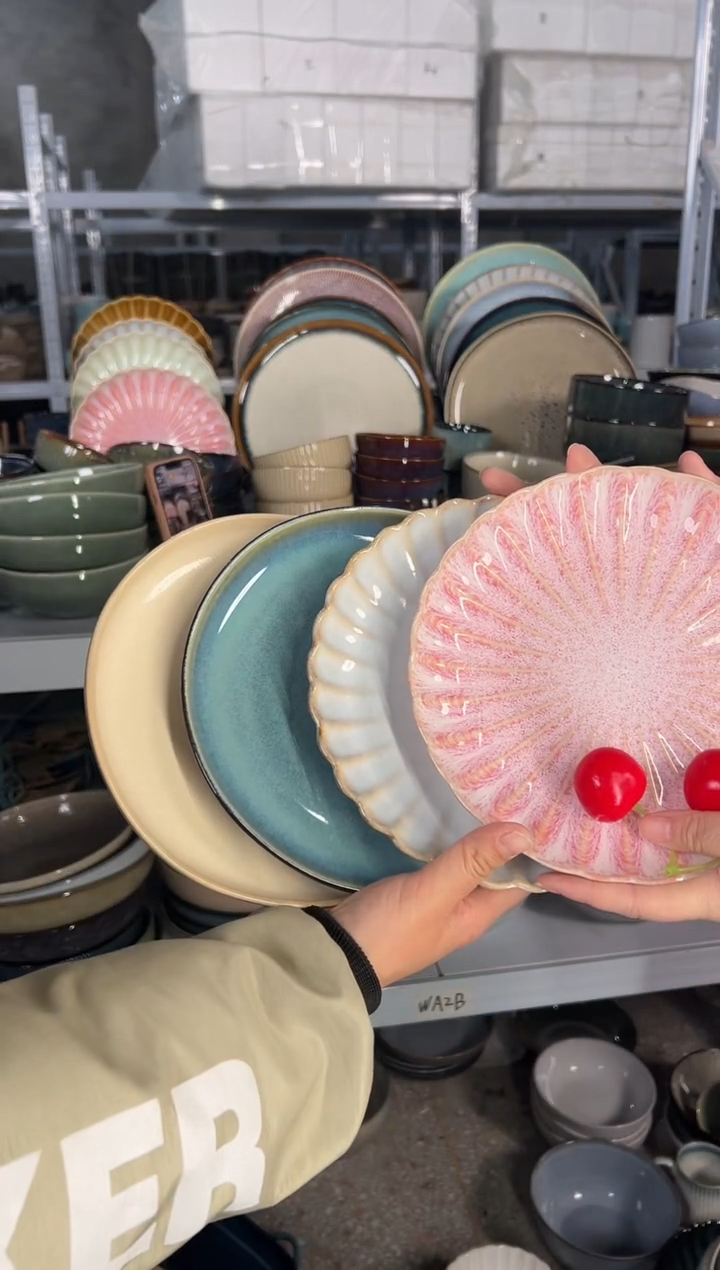 陶瓷外贸尾货瑕疵满20包邮X4小盘