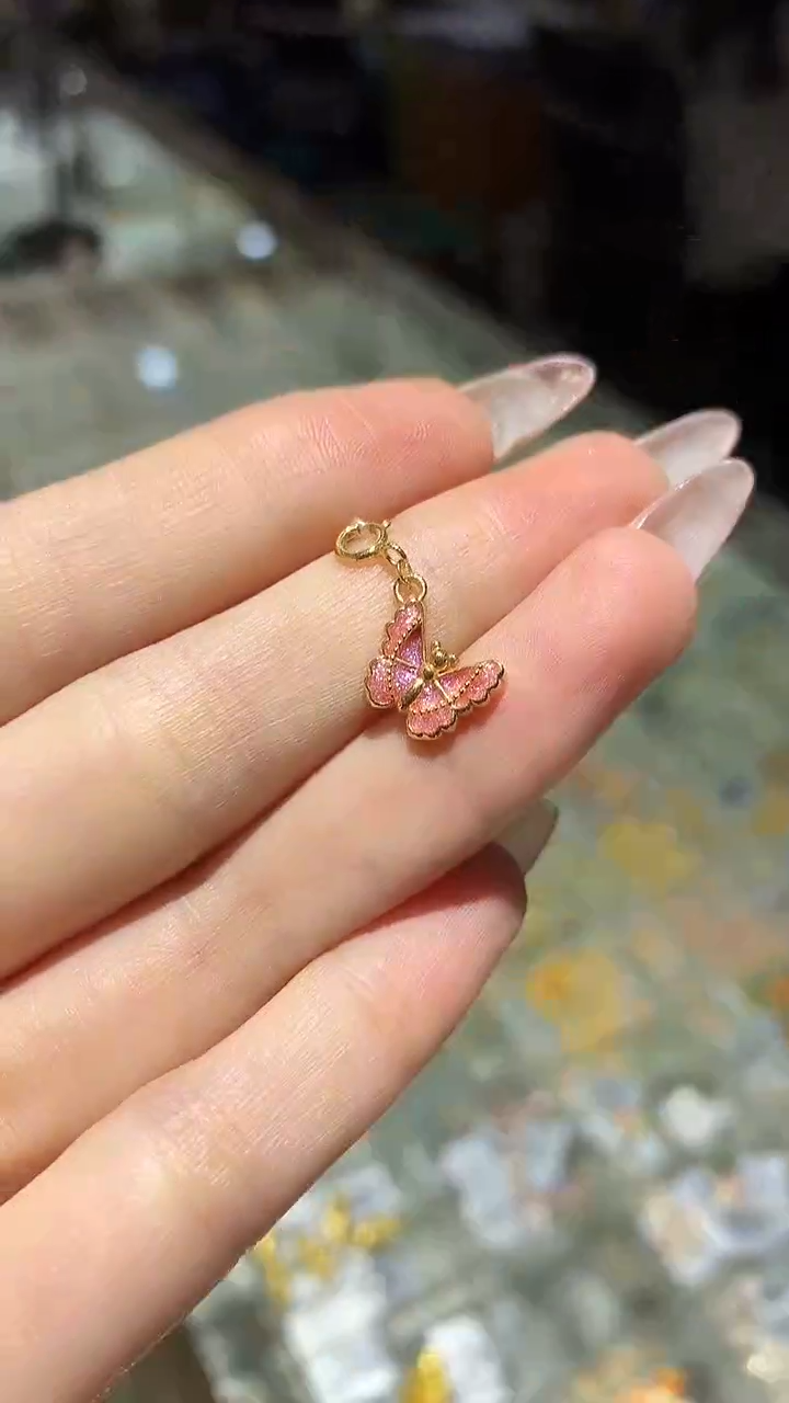 【闪购商品】18K金吊坠(不含链)蝴蝶小吊坠