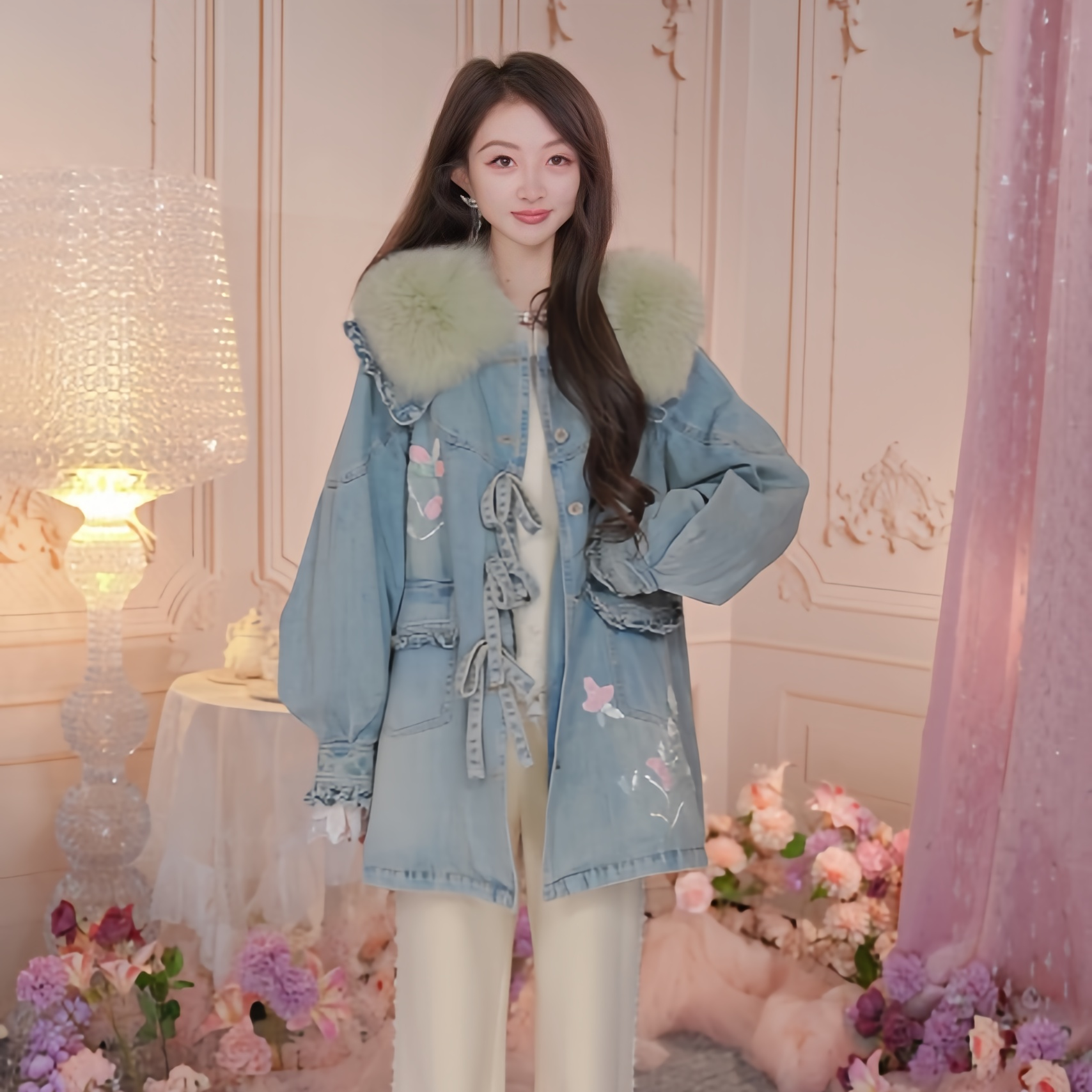 【达人专属】朝峰冬季牛仔鹅绒羽绒外套CFE5F809-8081N