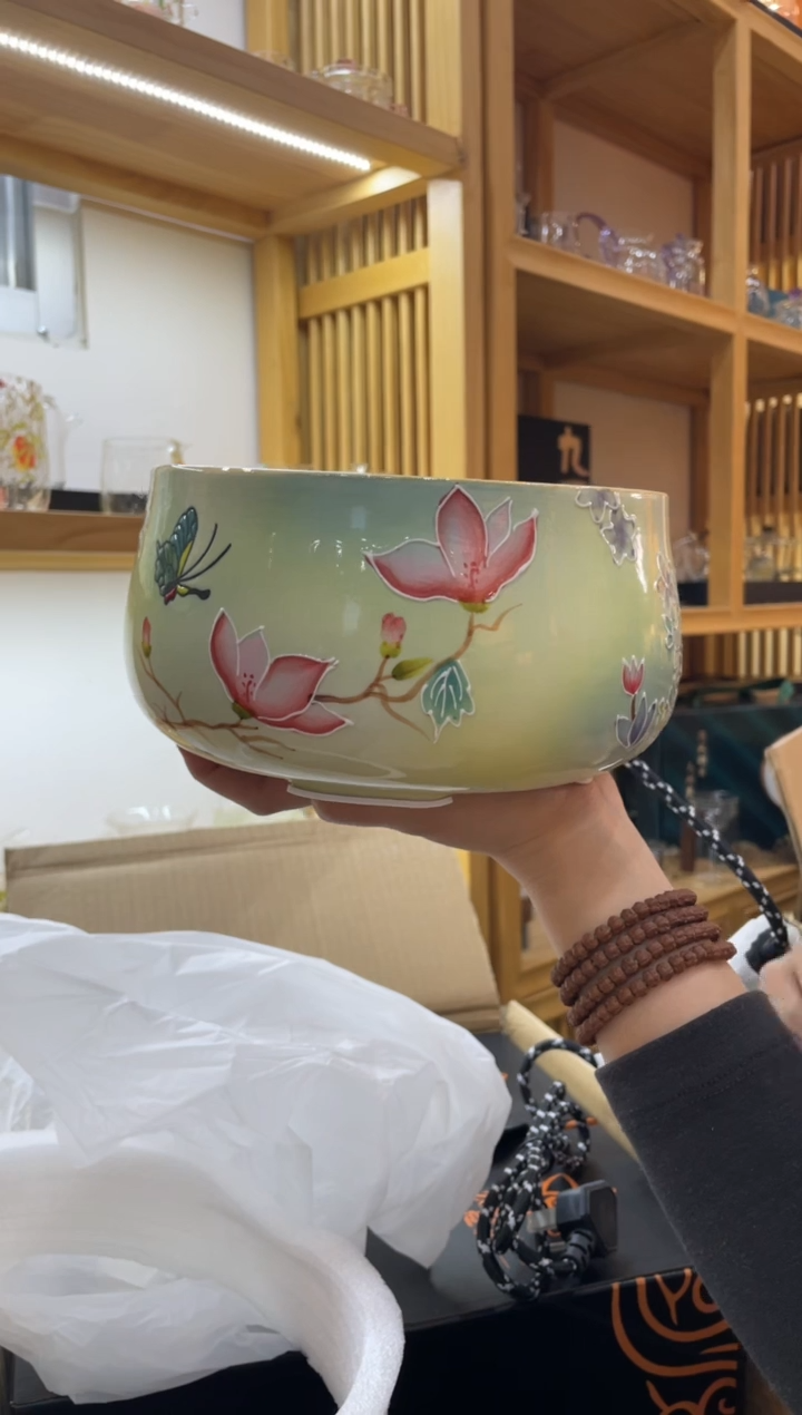 手绘电陶炉陶总堂白玉兰