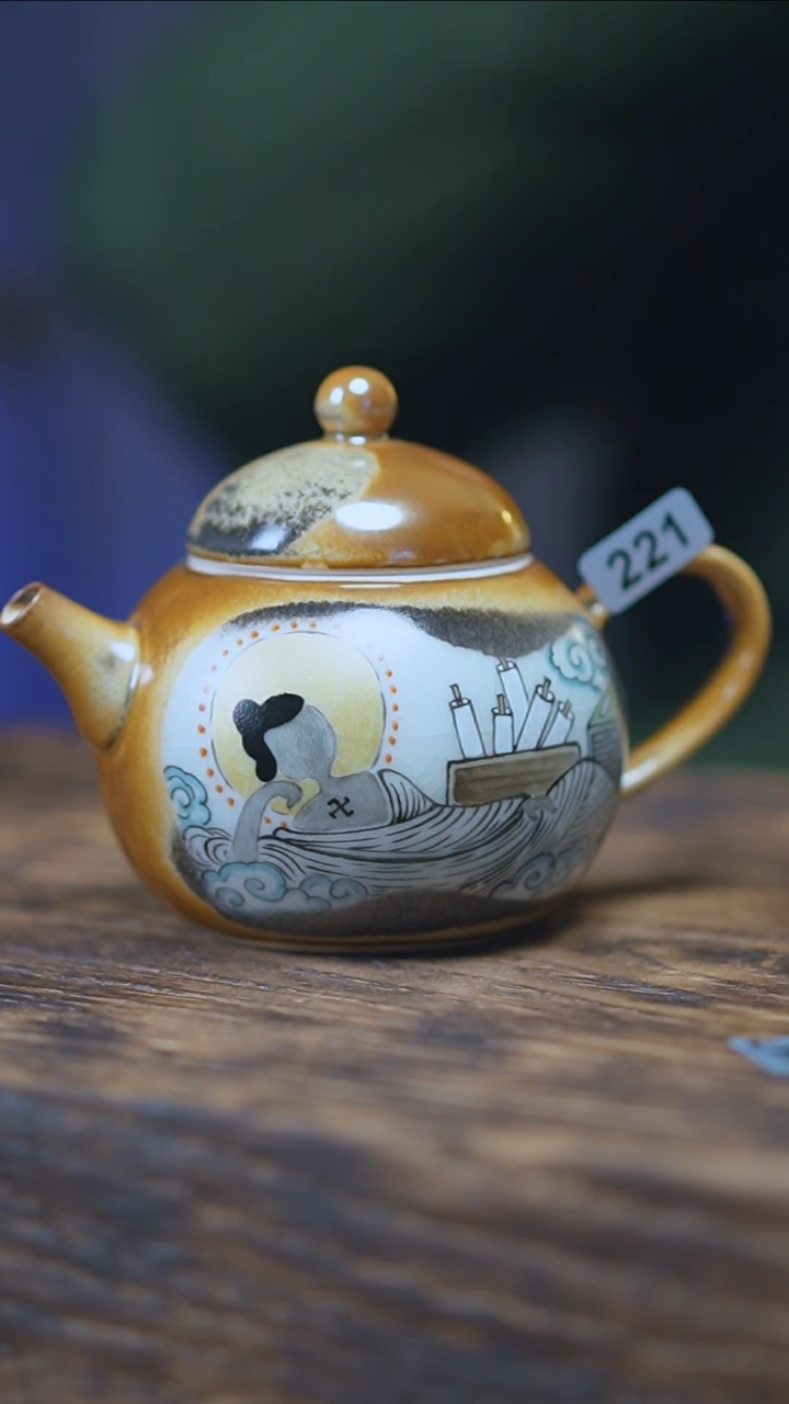 【闪购商品】221景德镇手绘无相睡佛茶壶