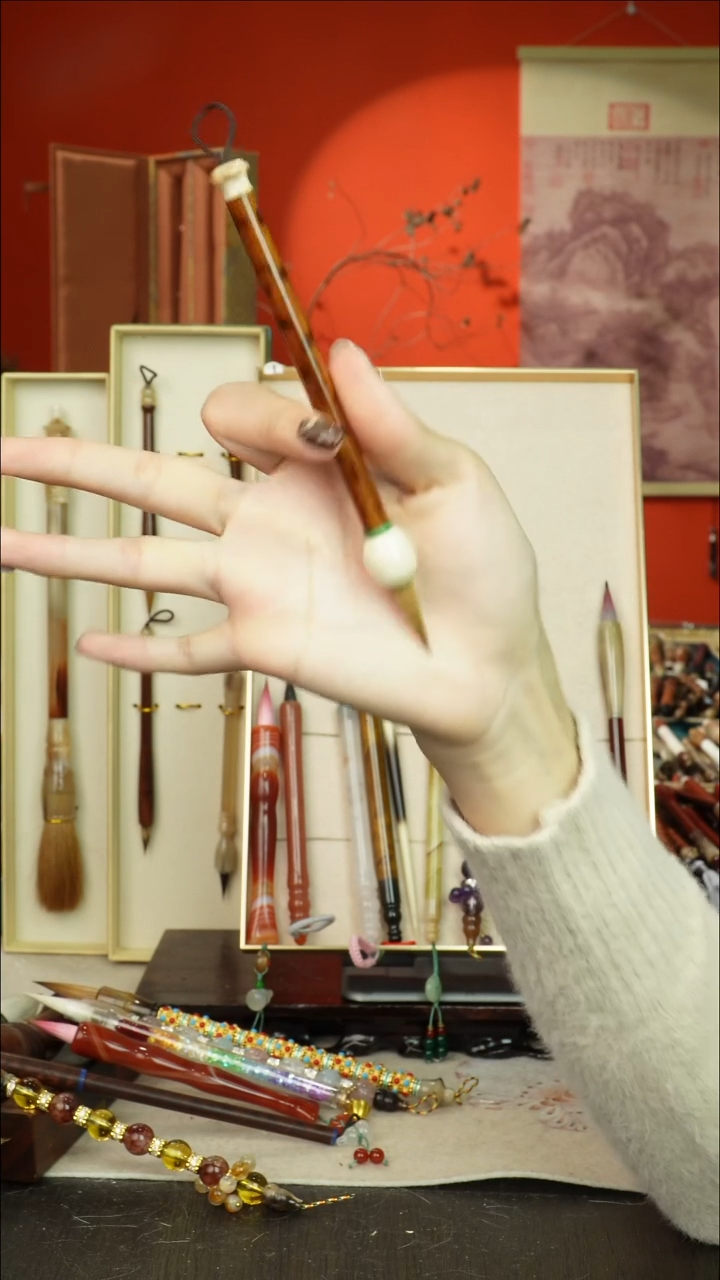 160号闪孤品高货毛笔链接 清水试笔 蘸墨不退