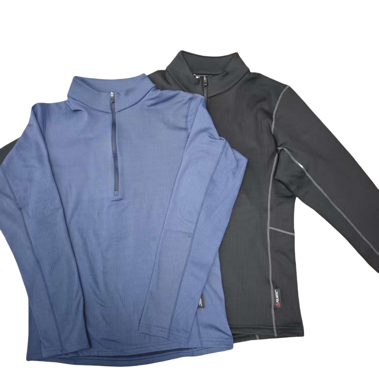 长鼻子款两色立体剪裁加绒加厚半拉链POLO衫