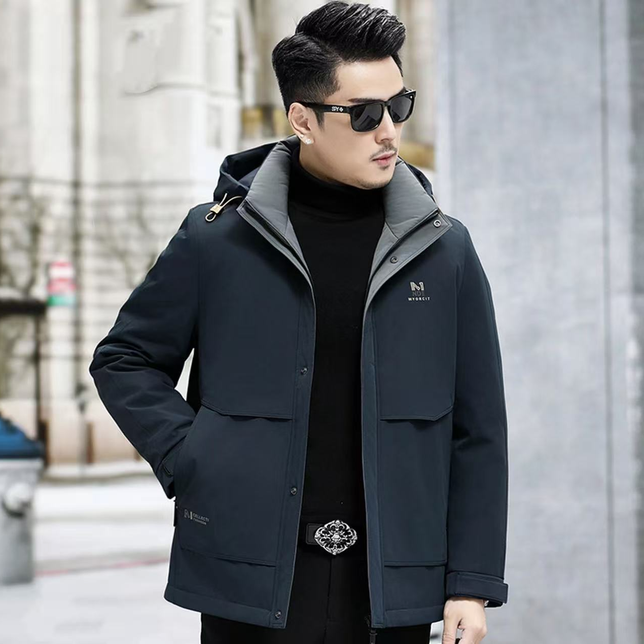 90鹅+可拆卸内胆商务休闲秋冬加厚外套6608