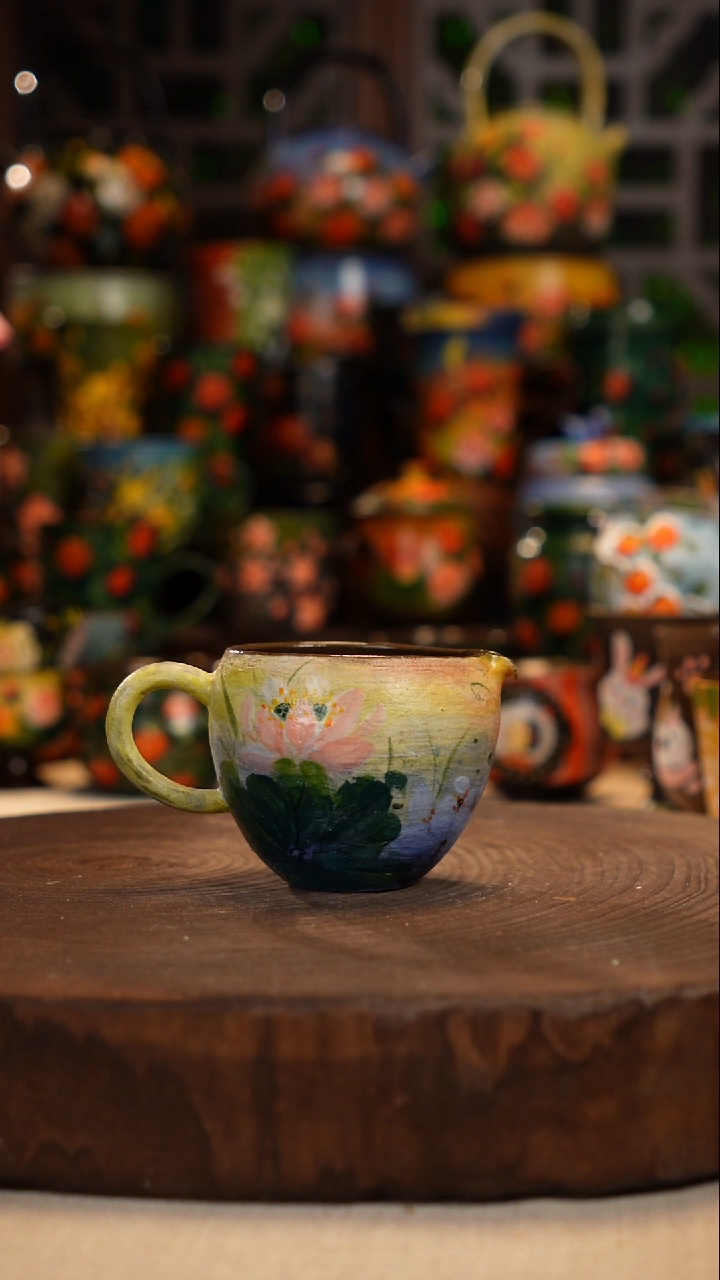 紫砂 油画手绘釉下彩