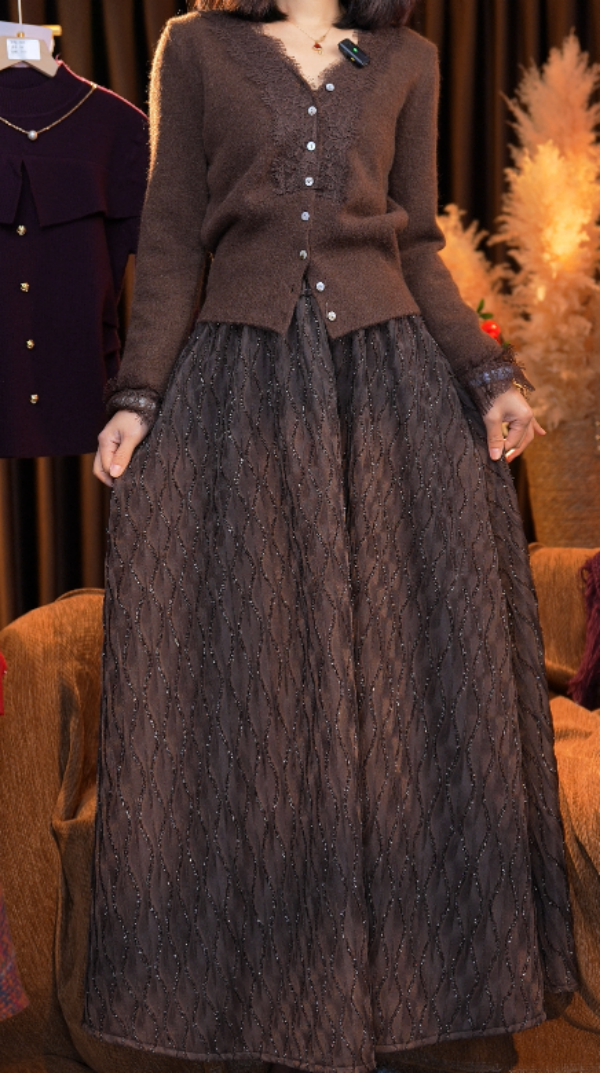 MJ292 秋冬季新款时尚百搭气质显瘦小众半身裙A字大摆裙MJ