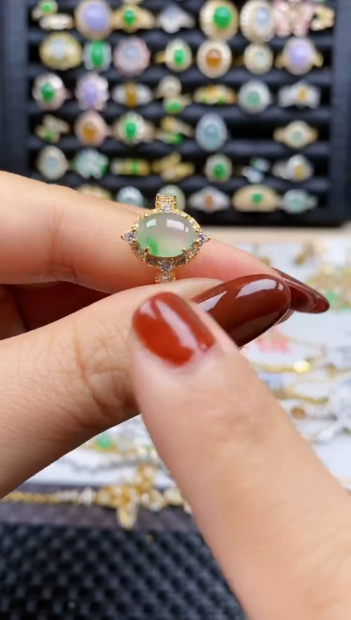 银S925镶嵌戒指翡翠116