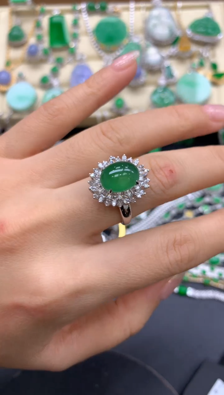 【闪购商品】翡翠戒指18K金镶嵌493-中国好珍宝