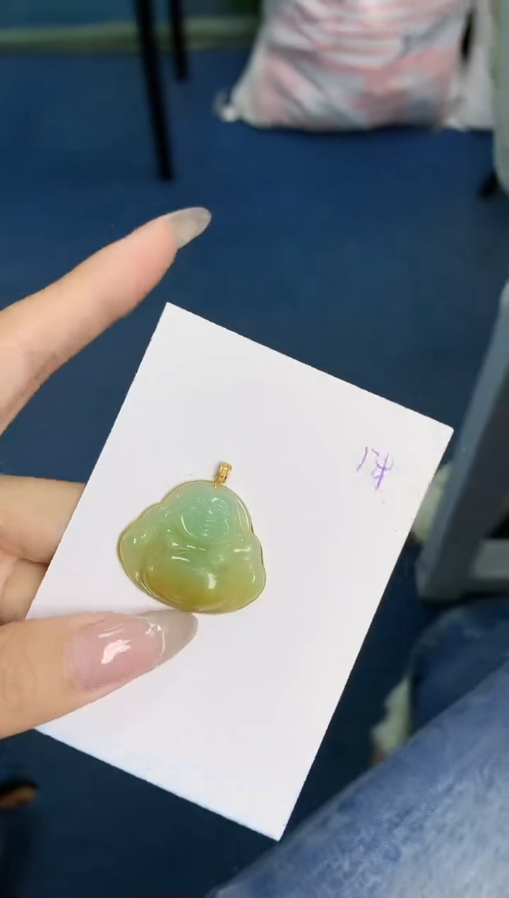 【闪购商品】翡翠颈饰18K金镶嵌 天然翡翠A货