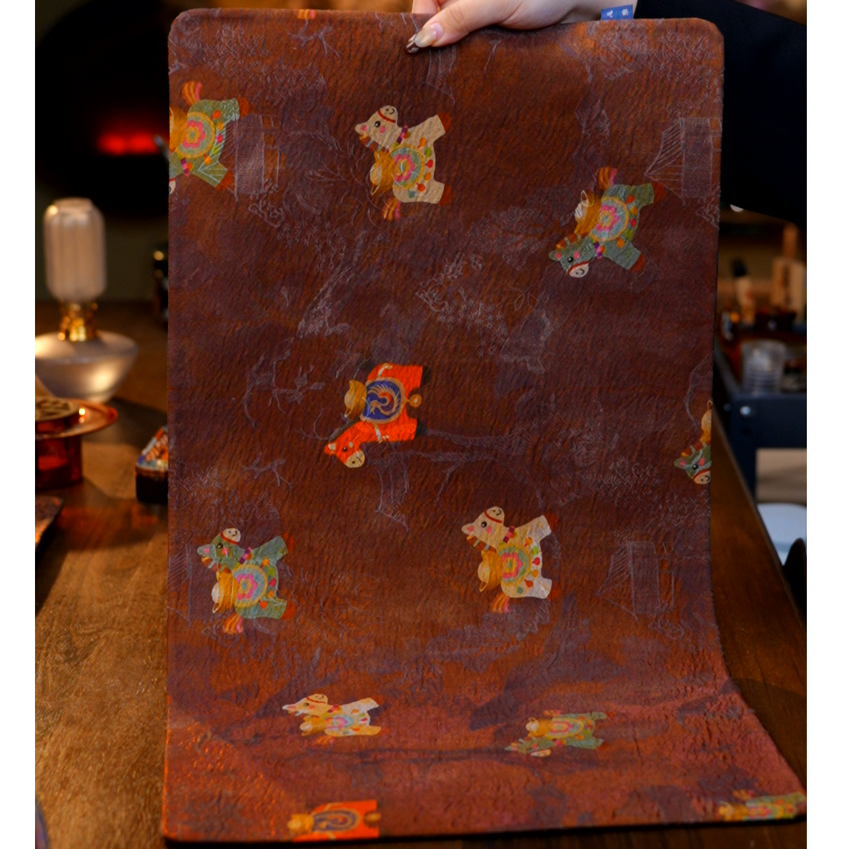 【陶珊居】JD0844-棕色元宝马茶席（65*35）