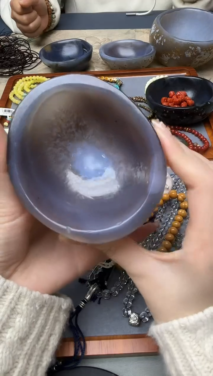 未镶嵌车挂玛瑙/玉髓玛瑙碗GW