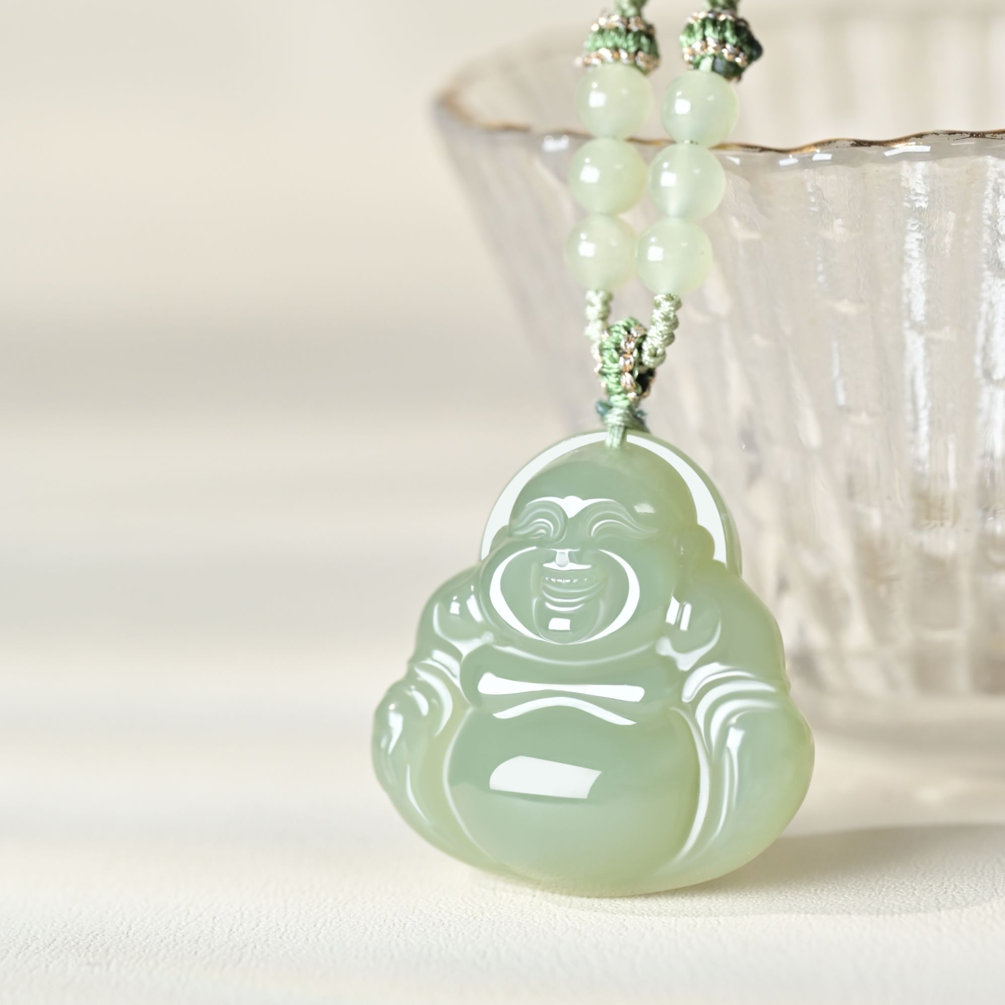 天然和田玉大肚弥勒佛吊坠颜色多样性发一