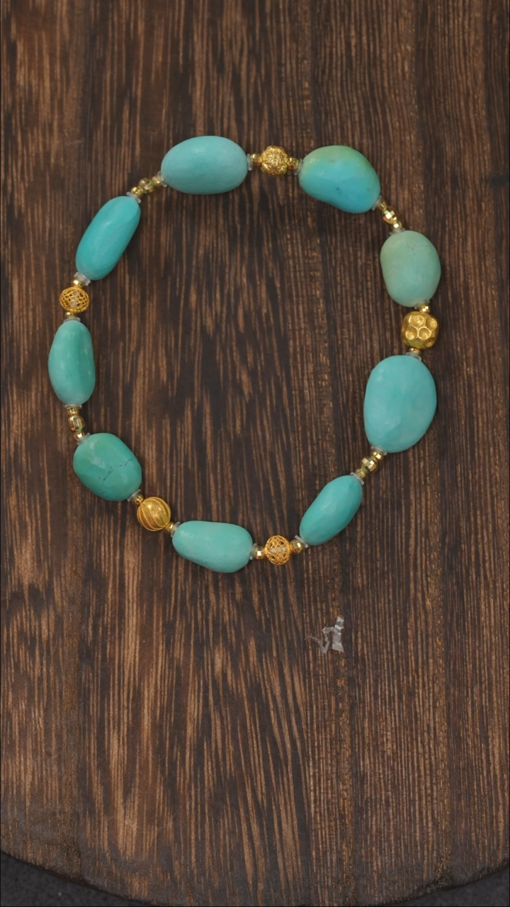 【闪购商品】绿松石手链18K金镶嵌1