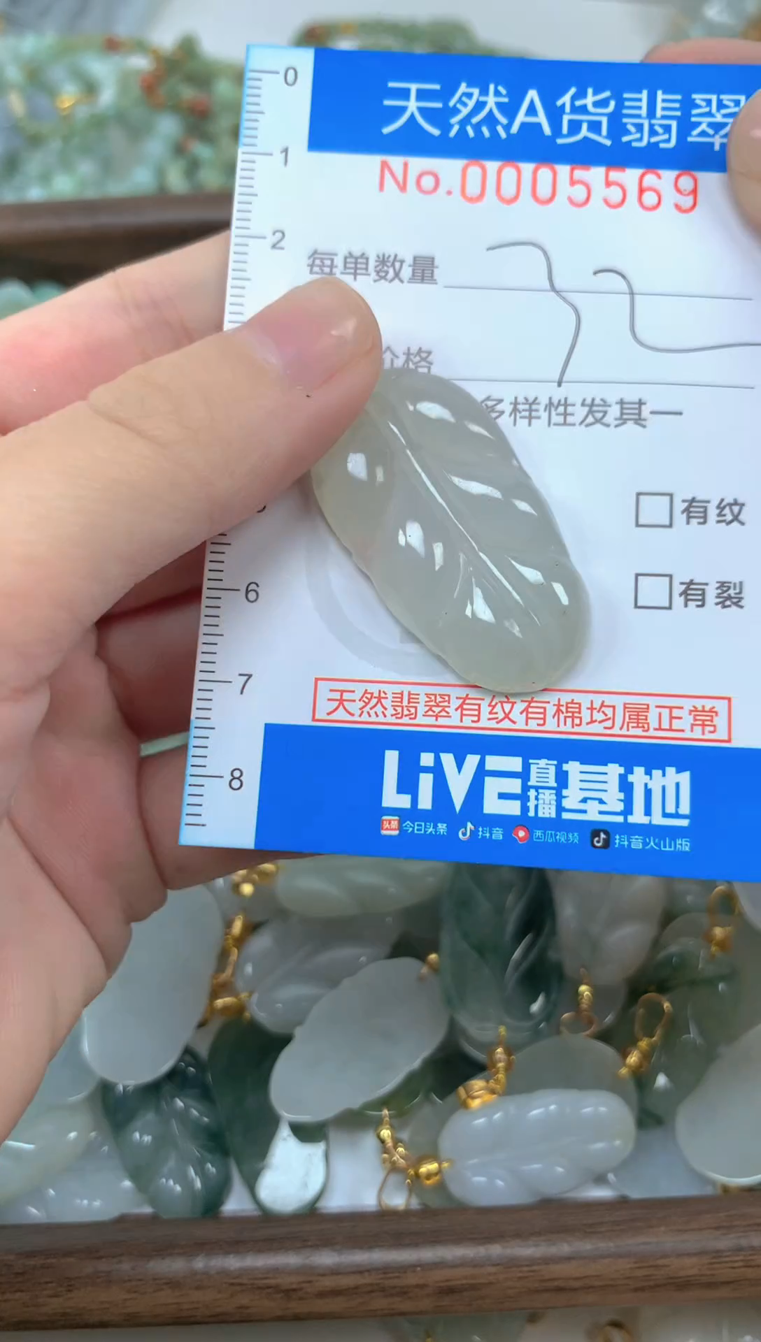 颈饰未镶嵌翡翠净货挂件-5569