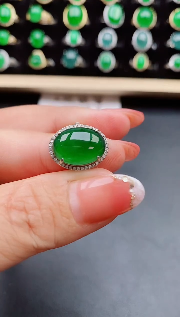【闪购商品】翡翠戒指银S925镶嵌080505