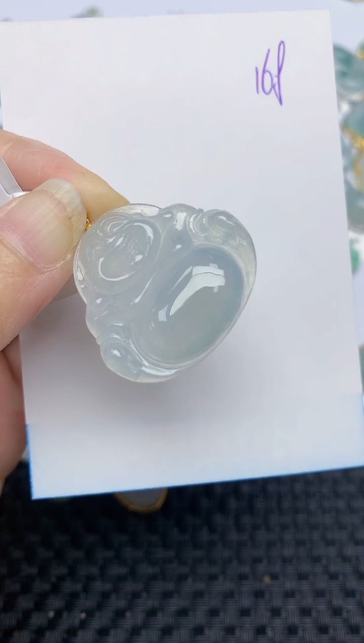 翡翠18K金镶嵌颈饰天然A货翡翠 168