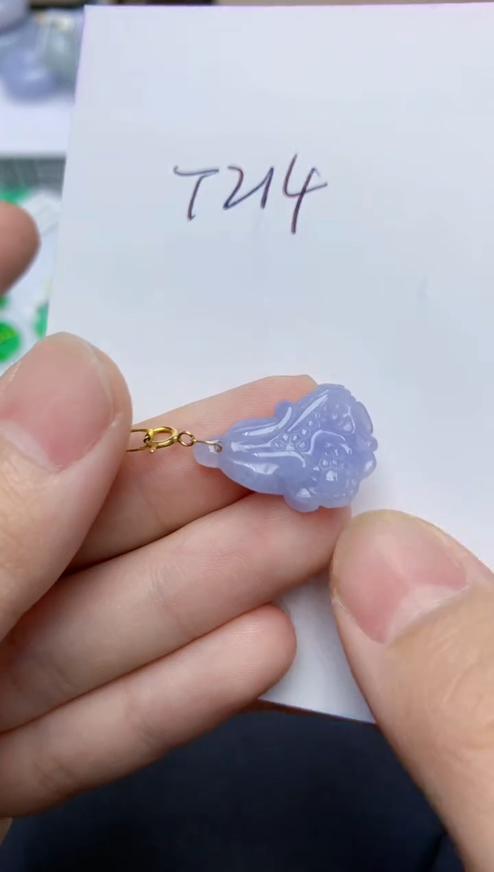 翡翠18K金镶嵌颈饰天然缅甸翡翠A货