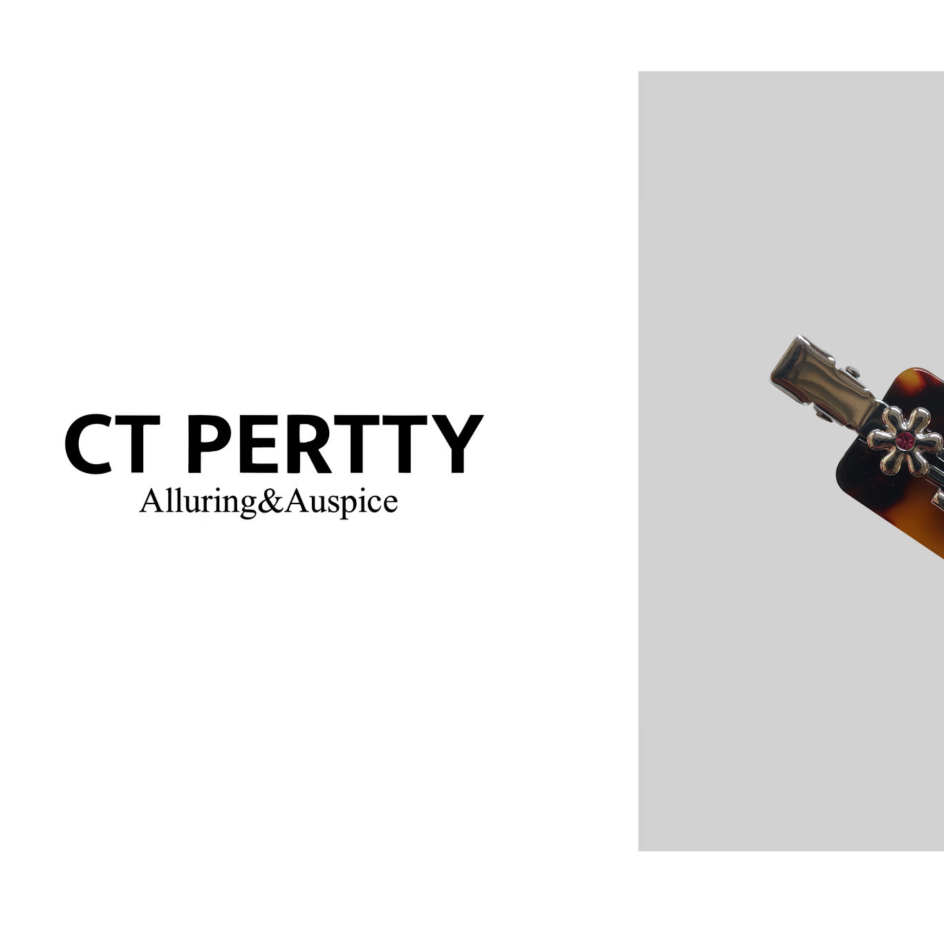 新人20A10000豹纹两朵花朵刘海夹（2个）