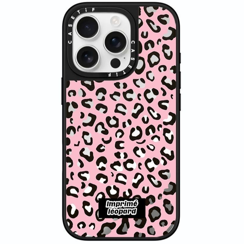 粉色辣妹豹纹壳iPhone16Promax15plus/14手机壳13/12新款11