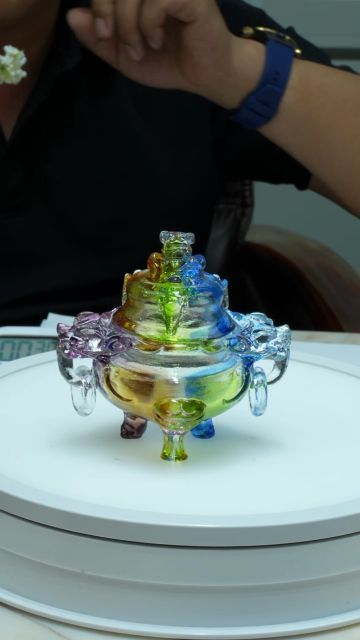 【闪购商品】泥塑古法琉璃香炉摆件