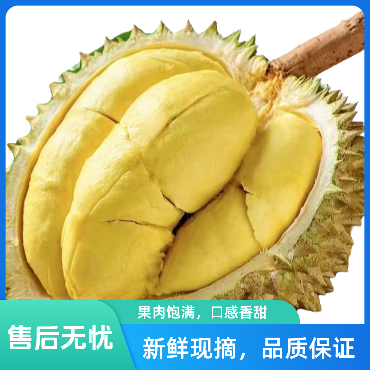 【泰国树熟金枕榴莲干包大黄肉】新鲜现开纯果肉2斤 软糯香甜核小榴莲同城送金枕泰国