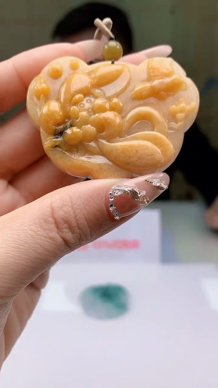 【闪购商品】定制翡翠未镶嵌5152ty-毛货挂件73