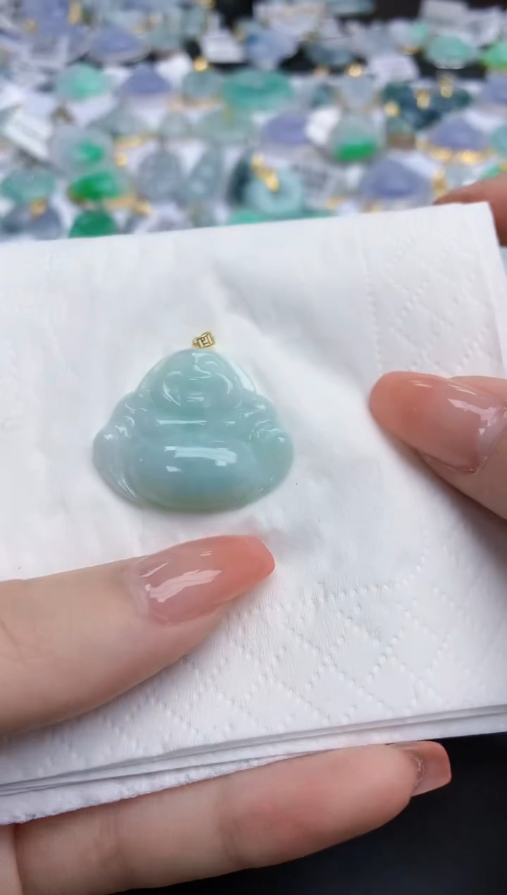 【闪购商品】翡翠颈饰18K金镶嵌天然缅甸翡翠A货