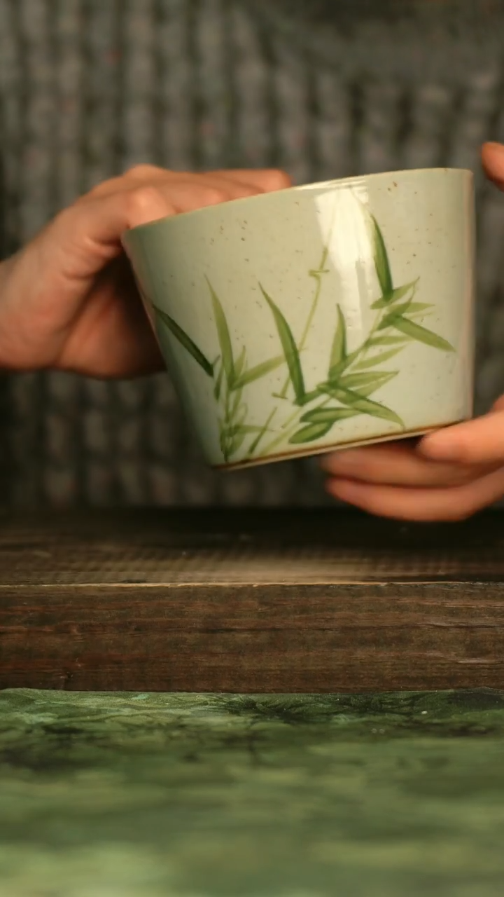 陶瓷青诗集手工手绘瓷器