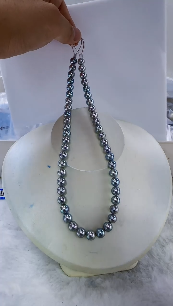 未镶嵌海水珍珠DA海水灰珠串链8-9 y553 【亏本】