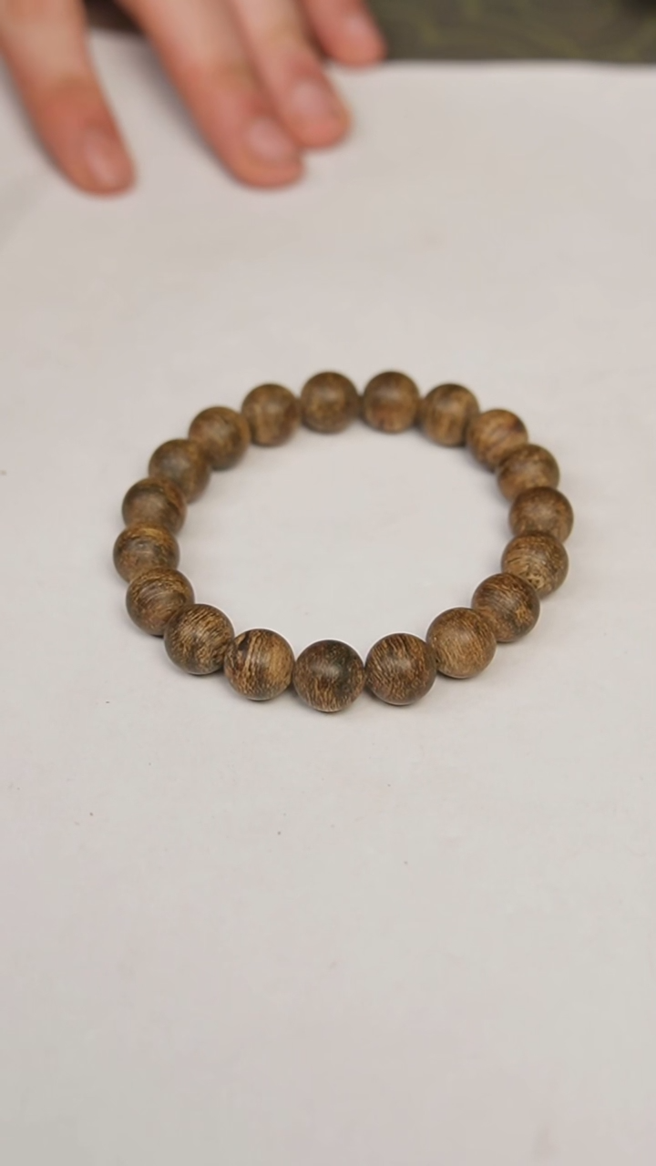 沉香手串文莱蛇皮纹11.2mm单圈13.2克花香凉