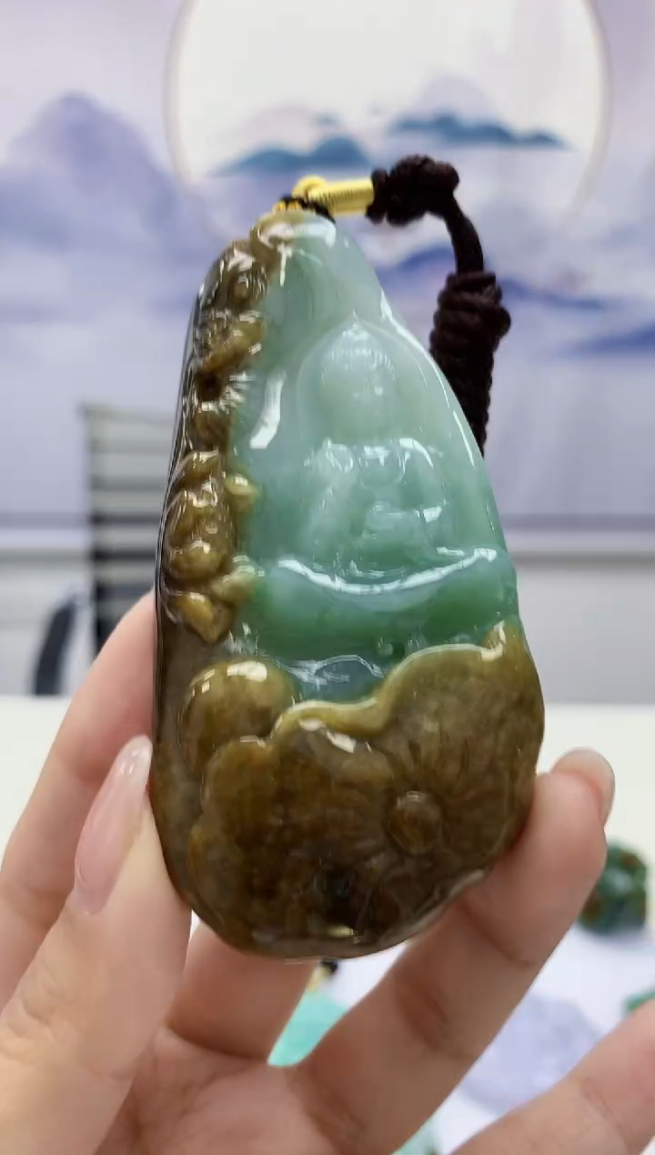 【闪购商品】定制翡翠未镶嵌5152kk-毛货挂件6