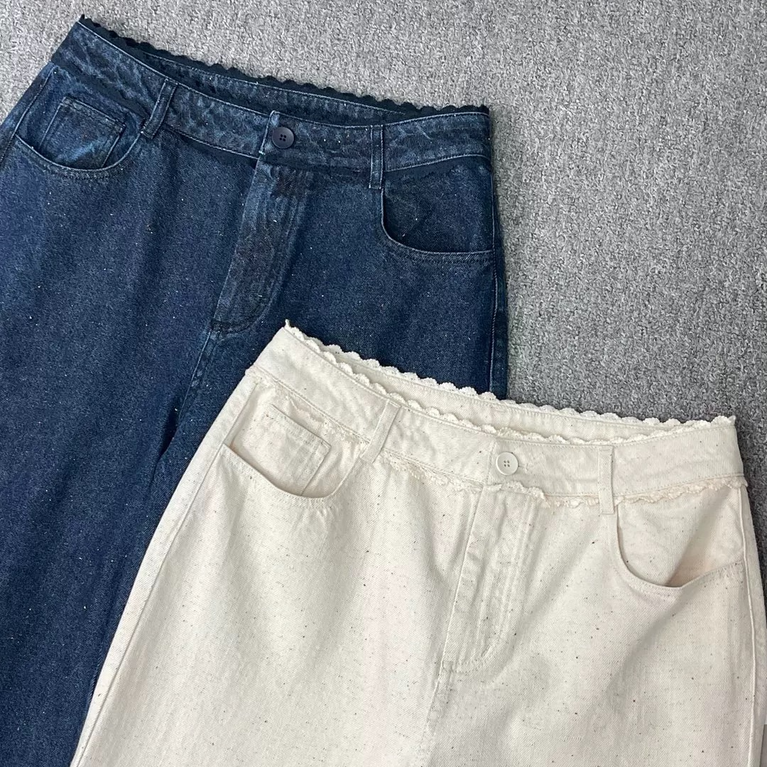 D31237南油爆款花边休闲直筒裤