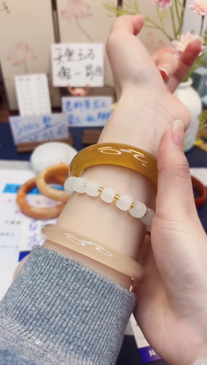 【闪购商品】石英质玉手镯未镶嵌215-财气镯-圈口61