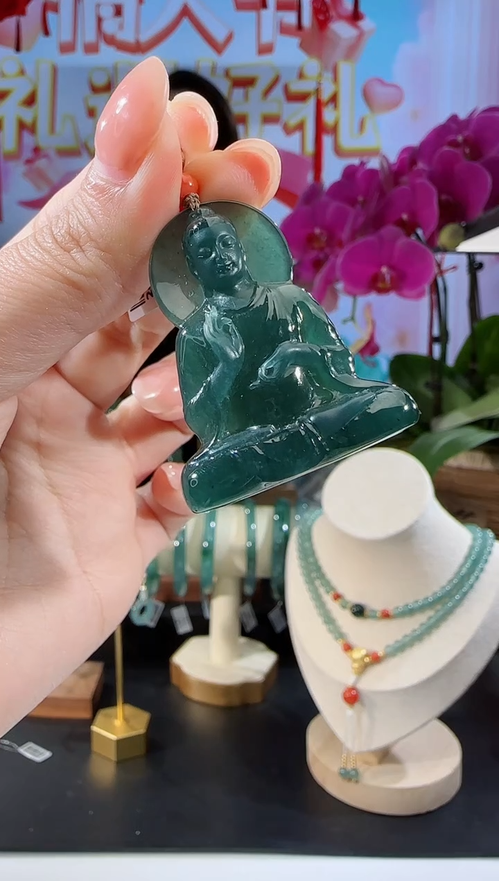 【闪购商品】翡翠吊坠(不含链)未镶嵌阿弥陀佛多样性发一