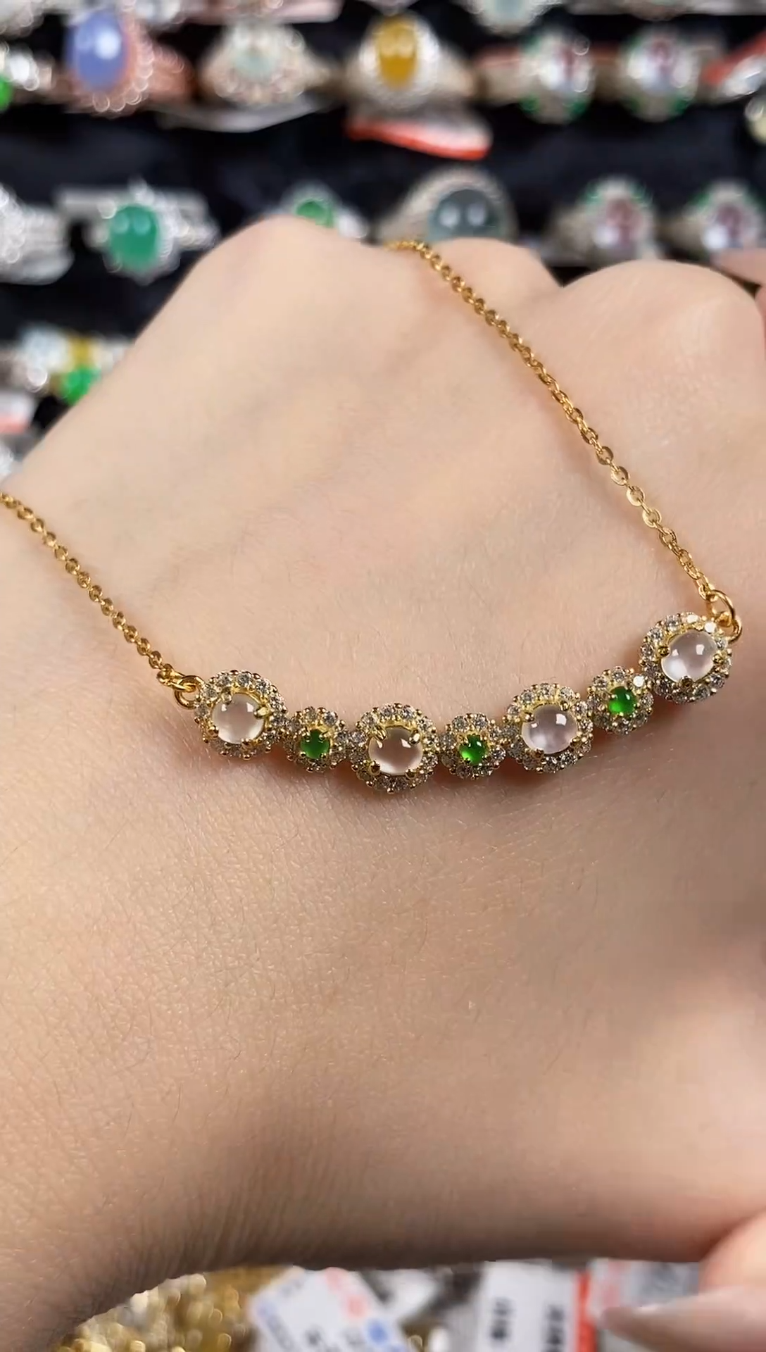 银S925镶嵌戒指翡翠 天然A货翡翠76