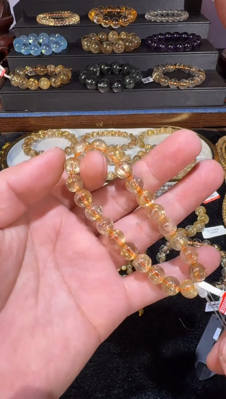 未镶嵌手串发晶SJ-642金发晶8.7m+