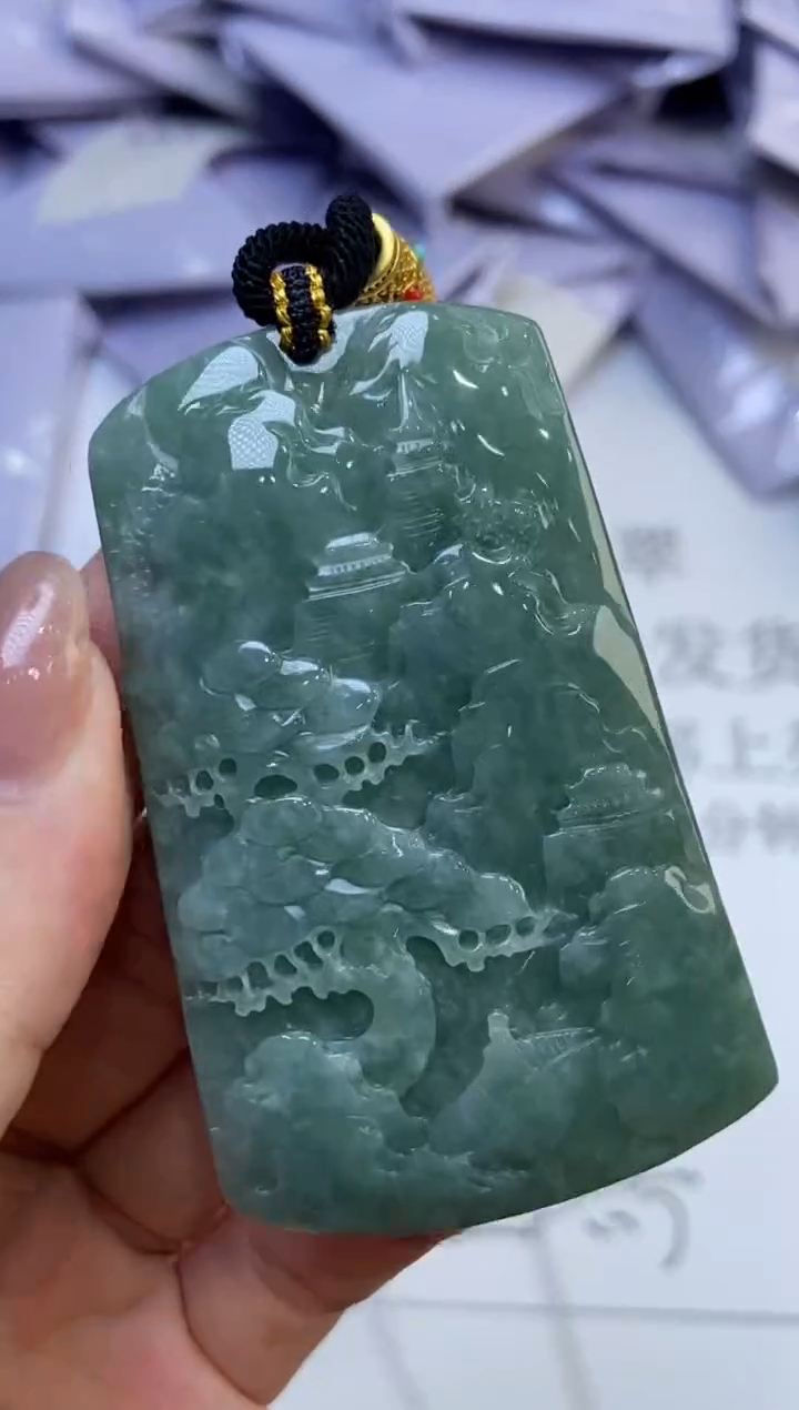 翡翠挂件未镶嵌317511/山水/多样性发一件