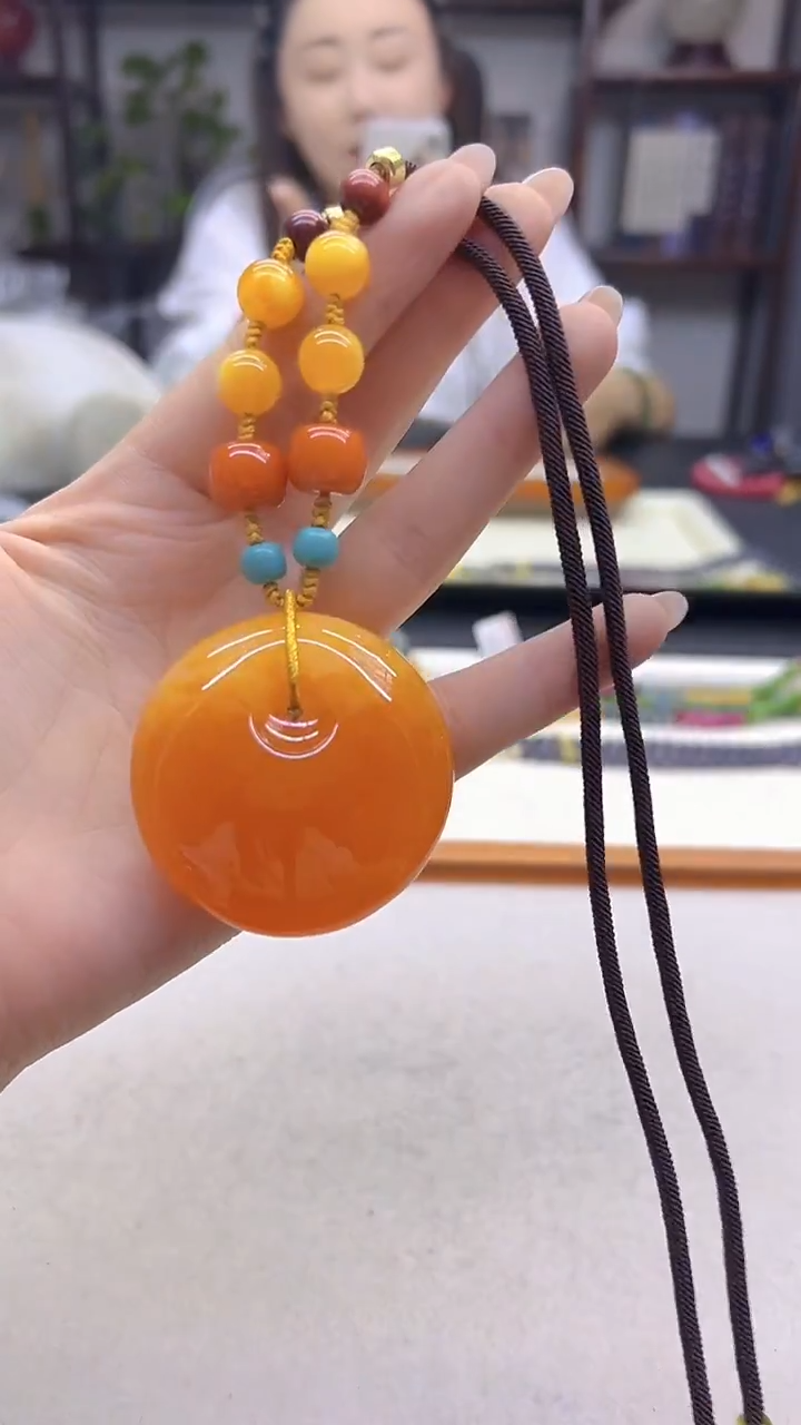 蜜蜡毛衣链未镶嵌DIY款M825